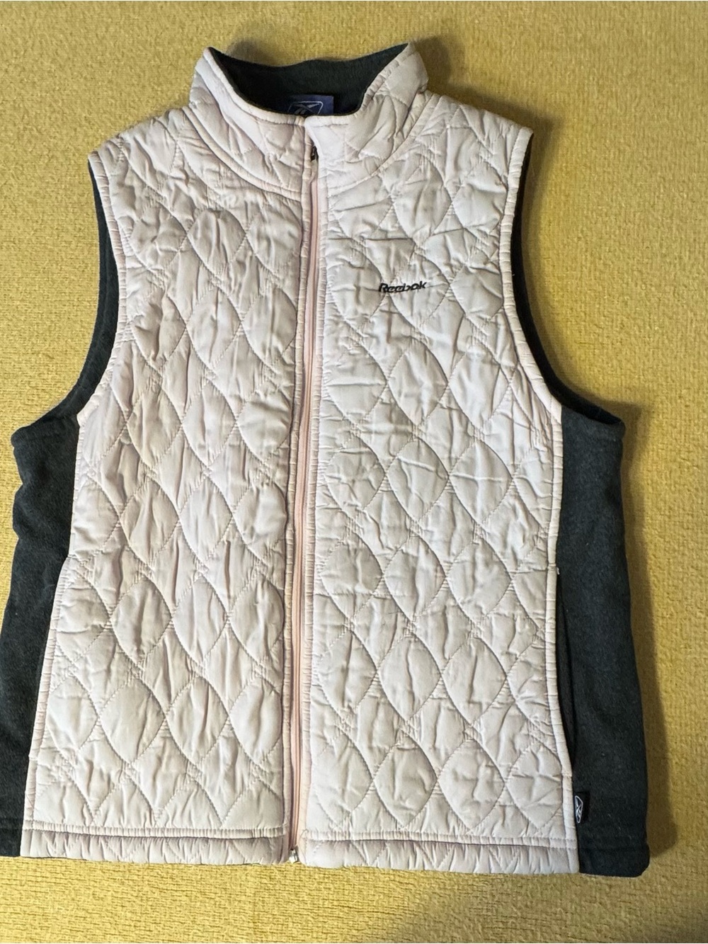 Reebok Quilted Light Pink Front Vest with Dark Gray Sides